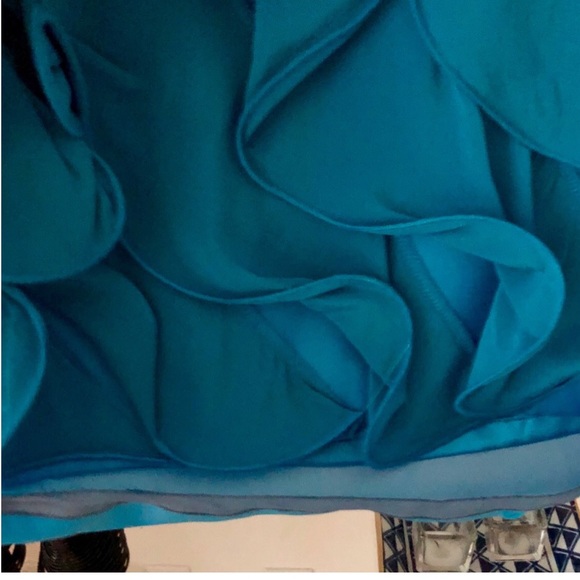 Aidan Mattox Blue Turquoise Ruffled Dress - Picture 6 of 10